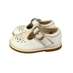 Coasters Toddler Girl White Leather Buckled T-Strap Mary Jane Shoes 5.5 Church